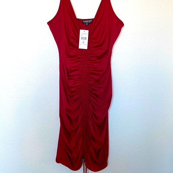 Fashion Nova Dresses & Skirts - Bodycon Ruched Dress Burgundy